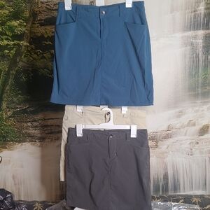 Eddie Bauer Womens size 4 Set of 3 athletic sporty skirts teal gray khaki